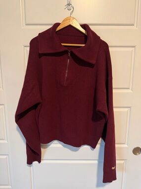Burgandy Cottonsilk™ Collared Half Zip by Lunya